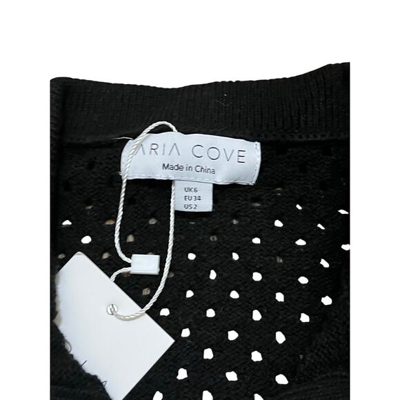 Aria Cove Black Womens Top Size 2 - Picture 3 of 6
